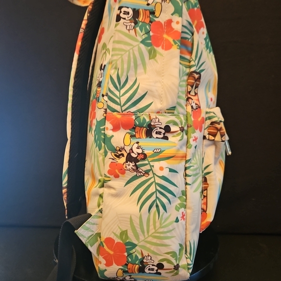 Loungefly Disney Mickey Tropical Nylon‎ Backpack Surfboards Tiki HTF RARE main image 12